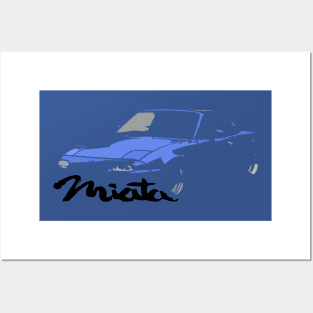 Miata MX5 I NA Blue Cutout Posters and Art